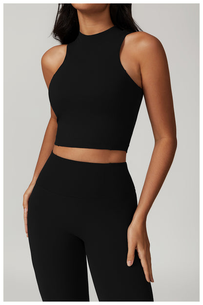 Haut de sport sans manches à col rond