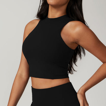 Haut de sport sans manches à col rond