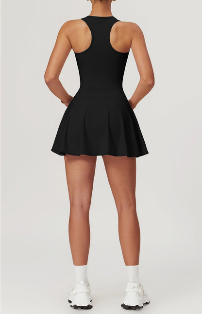 Robe de tennis trapèze zippée