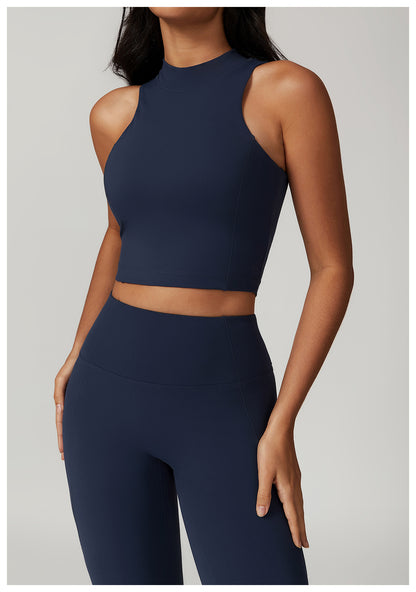 Haut de sport sans manches à col rond