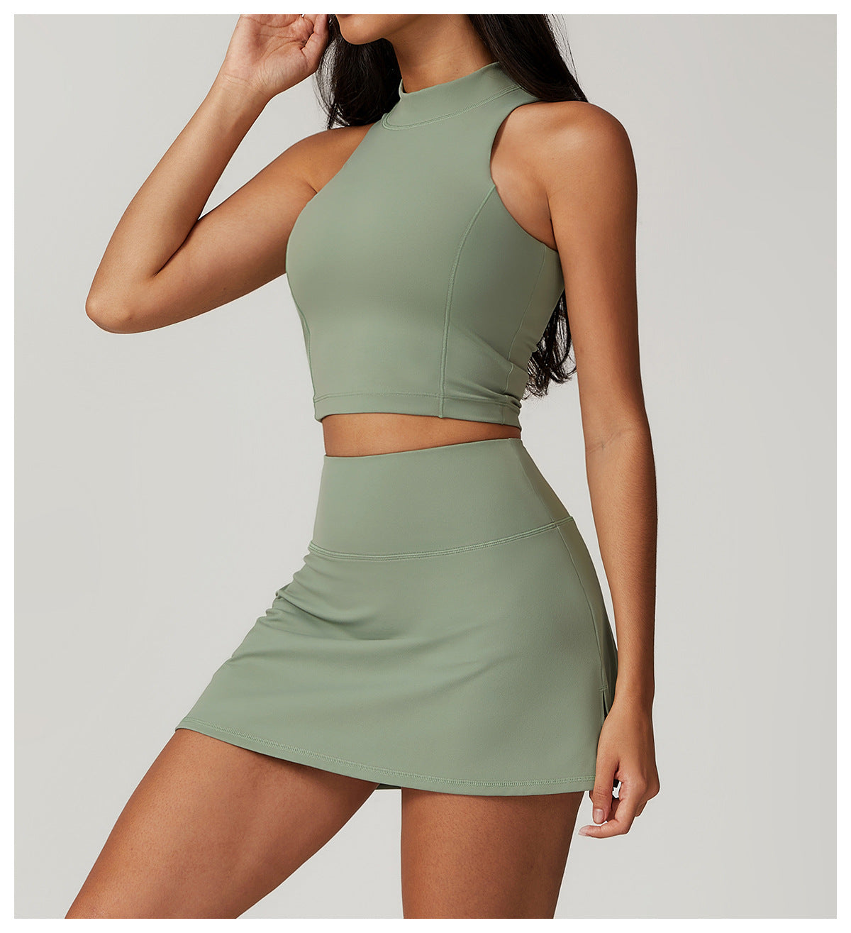 Haut de sport sans manches à col rond